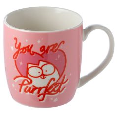  Rózsaszín porcelán bögre - Simon's Cat - YOU ARE PURRFECT